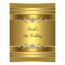 21. Geburtstags-Party-Golddiamant-Juwel Ankündigungskarten