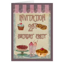 21. Geburtstags-Party - Kuchen, Plätzchen, Eiscrem Grußkarten