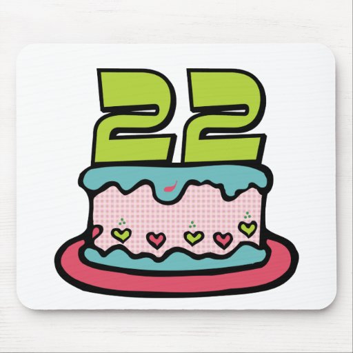 22 Jährig-Geburtstags-Kuchen Mousepads