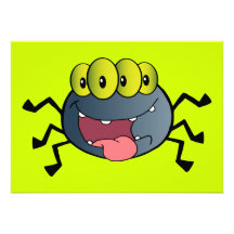 _2387-Happy-Spider-Cartoon-Character GLÜCKLICHER C Personalisierte Ankündigungen