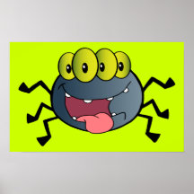 _2387-Happy-Spider-Cartoon-Character GLÜCKLICHER C Posterdruck