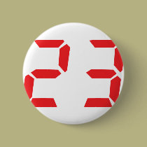 23 dreiundzwanzig digitale Zahl des Rot-Weckers buttons