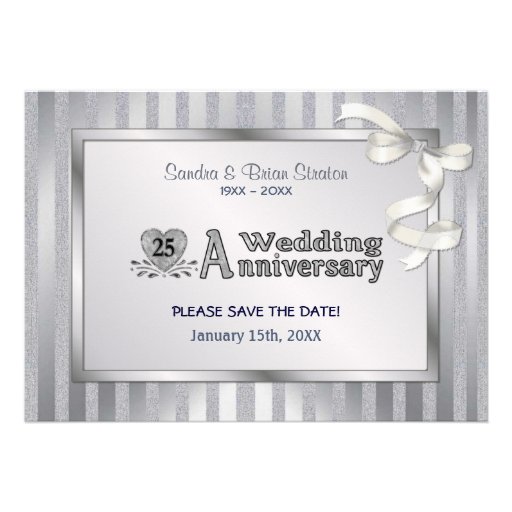 25. Hochzeitstag - Silber Personalisierte Einladungen
