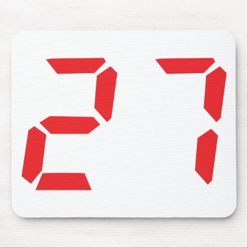 27 siebenundzwanzig digitale Zahl des Rot-Weckers Mousepads
