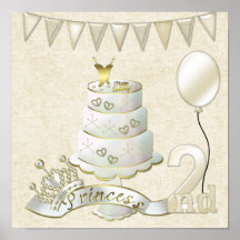 2. Geburtstag Plakat-Druck Prinzessin-