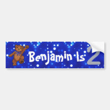 2. Geburtstags-Bär Autosticker