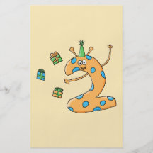 2. Geburtstags-Cartoon - Orange Flyerbedruckung
