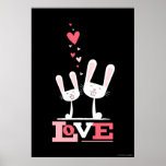 2 Kaninchen im Liebe-Plakat-Druck