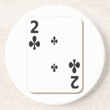 2 of Clubs Playing Card Coaster