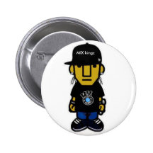 2, schwarzes kleines des Logos, MISCHUNG kingz Buttons