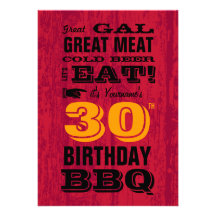30. Geburtstag GRILLEN Grill heraus Personalisierte Einladungskarte