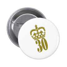 30. Geburtstag - Zahl - dreißig Button