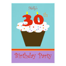 30. Geburtstags-Party Einladung -- 30 Kerzen