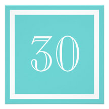 30. Geburtstags-Party Einladung - Aqua