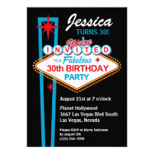 30. Geburtstags-Party Einladung Las Vegas