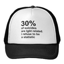 30% von Selbstmorden sind das bezogene lgbt Retrokult Cap