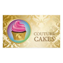 311 Couture-Kuchen-goldener Damast-Schimmer Visitenkarten Vorlagen