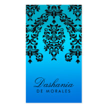 311-Dashing blaue tropische des Damast-| verblasse Visitenkarten Vorlagen