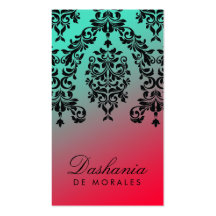 311-Dashing Türkis-Traum des Damast-| Visitenkarten