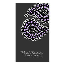 311-Myah Paisley Lavendel-Grau Visitenkarten