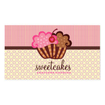 311-Sweet backt Streifen der Kuchen-Punkt-n zusamm Visitenkartenvorlagen