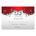 3.5x5 Elegant Red and Silver RSVP einladungen