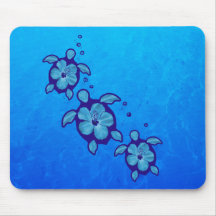 3 blaue Honu Schildkröten Mousepads