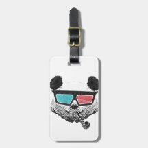 3-D Gläser des Vintagen Pandas Adress Schild