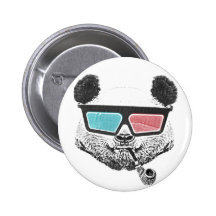 3-D Gläser des Vintagen Pandas Anstecknadel