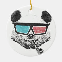 3-D Gläser des Vintagen Pandas Ornament