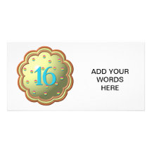 "3-D" kleiner Kuchen w/sprinkles und die # 16 Bilderkarte