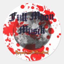 3 im Vollmond Musik Blut-Aufkleber