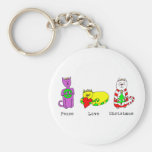 3 kluge Katzen - Frieden, Liebe, Weihnachten - Fei Schlüsselbänder