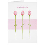 3 rosa Rosenknospe-Mutter-Tageskarte