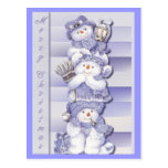 3 Schneemänner - Postkarte