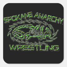 3" Spokane-Anarchie-Wrestling-Logo-Aufkleber