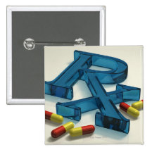 3D RX Symbol mit Kapseln Button