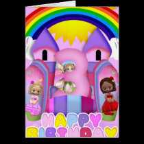 3rd Birthday Bouncy Castle Greeting Card For Girls karten