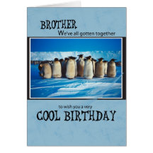 4093 Bruder-Pinguin vom Gruppen-Geburtstag Karte