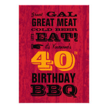 40. Geburtstag GRILLEN Grill heraus Ankündigungskarten