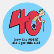 40. Geburtstag Sticker
