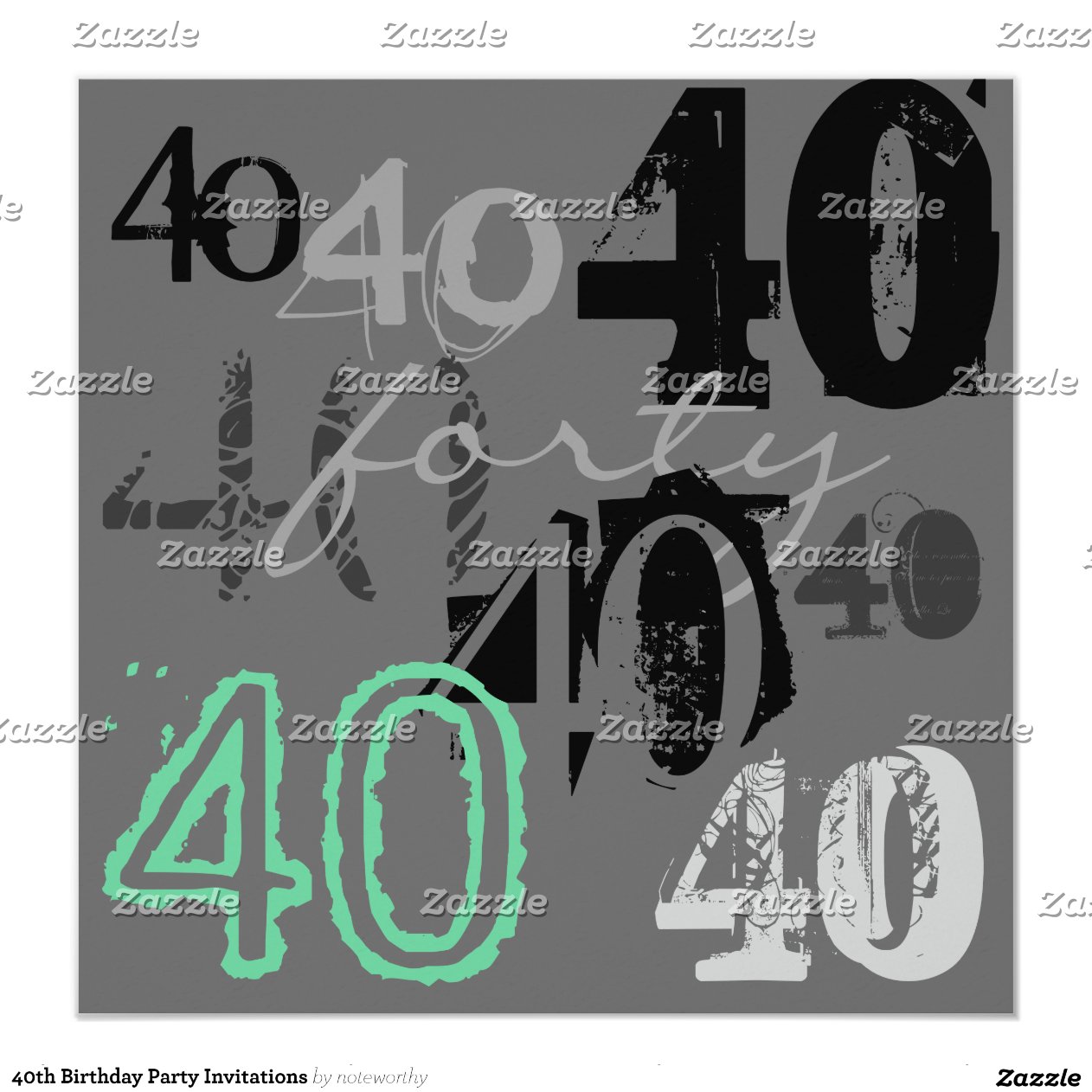 40. GeburtstagsParty Einladungen Zazzle