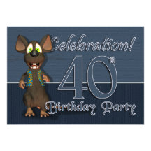 40. Geburtstags-Party Invitaion - Spaß-Maus Einladung