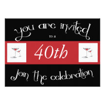 40. Geburtstags-Party-personalisierte Einladung