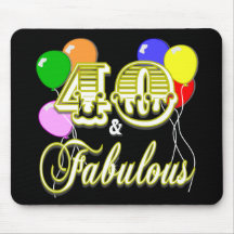 40 und fabelhafte Geburtstags-Geschenke und Kleid Mousepad
