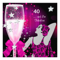40th Birthday Party Retro Diva Fabulous Pink einladungen
