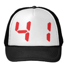41 einundvierzig digitale Zahl des Rot-Weckers Retro Cap