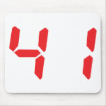 41 einundvierzig digitale Zahl des Rot-Weckers Mousepads