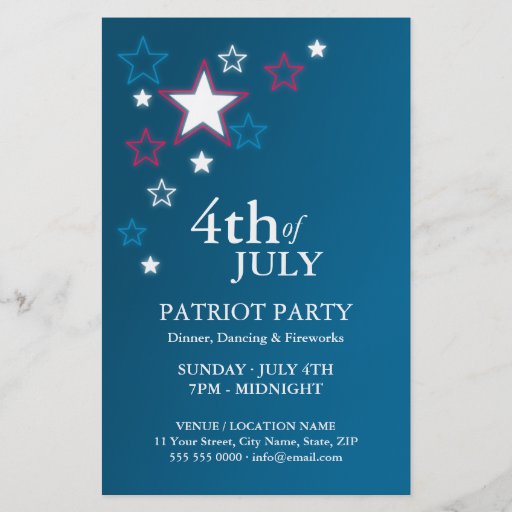 4. des Juli-Patriot-Party-Flyers