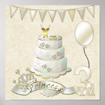4. Geburtstag Plakat-Druck Prinzessin-